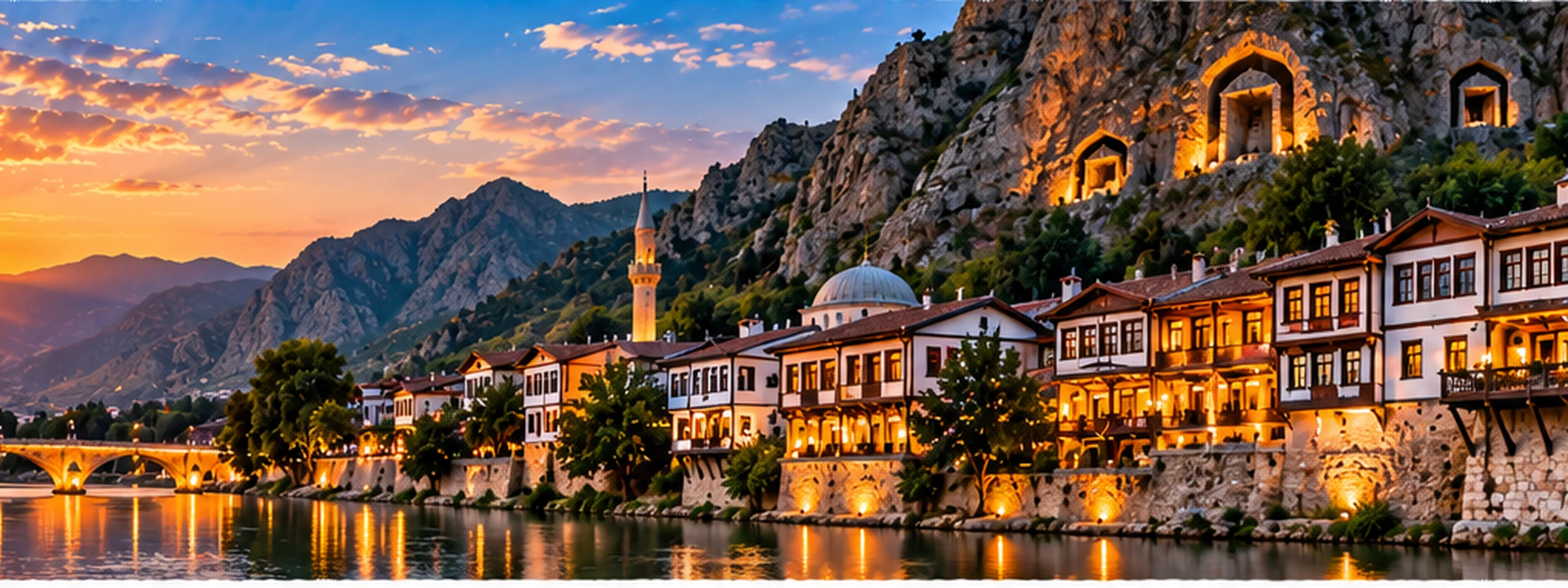 Amasya Yalıboyu Evleri ve Yeşilırmak manzarası